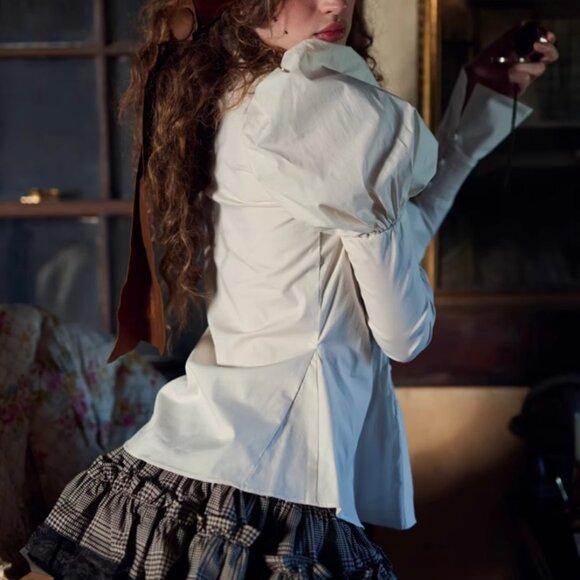 Selkie The Galileo Blouse Tops Vanilla Cream Light Beige Classic - Picture 12 of 14